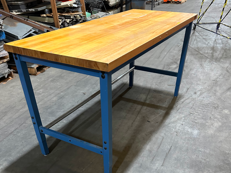 used butcher-block bench