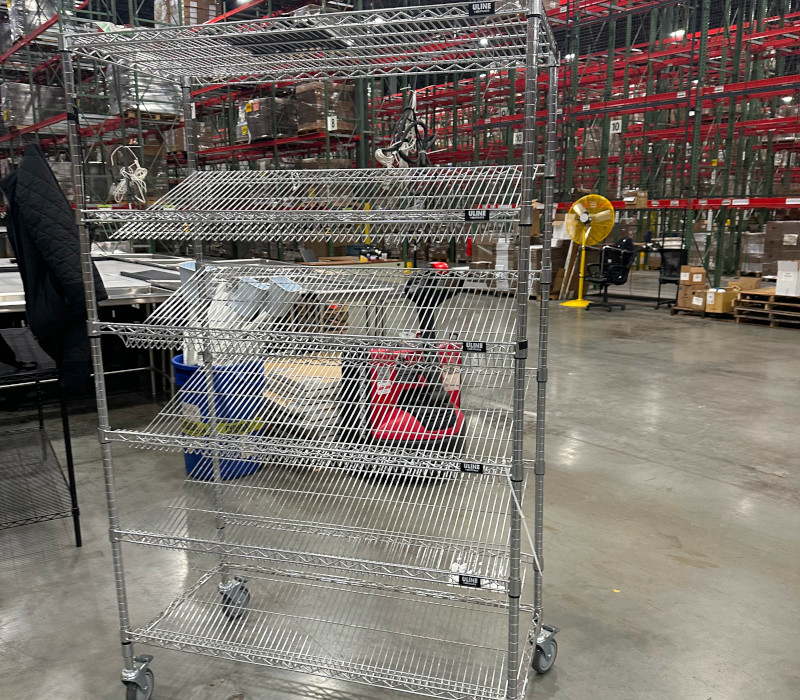 angled wire rack